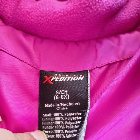 Girls 6/6X Mountain Xpedition 2 in 1 hooded jacket Winter Next to New - Picture 4 of 13
